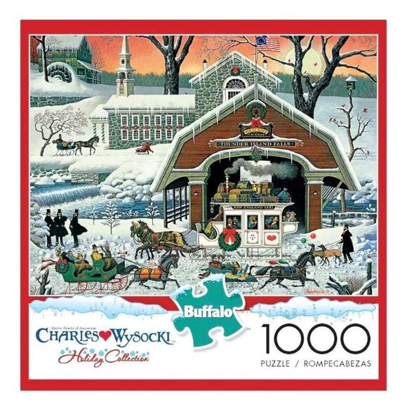 Buffalo Games Charles Wysocki Holiday Collection 'Twas the Twilight Before Chris - Picture 1 of 9